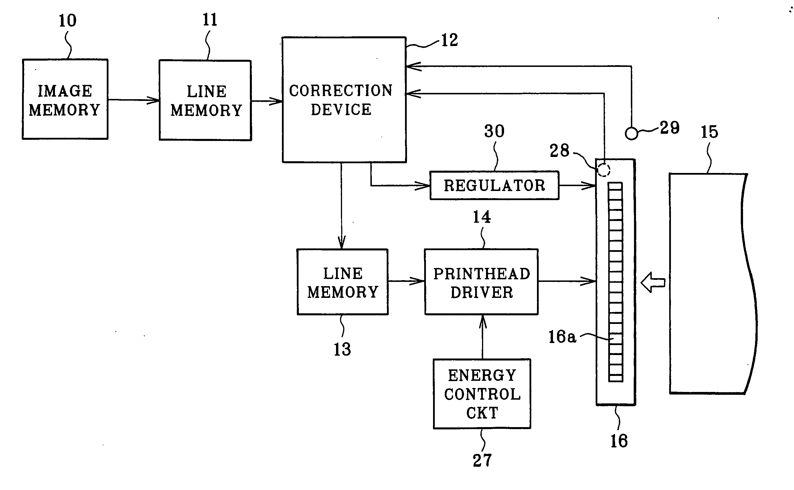 Heat accumulation correcting method, thermal printer, and computer-executable program