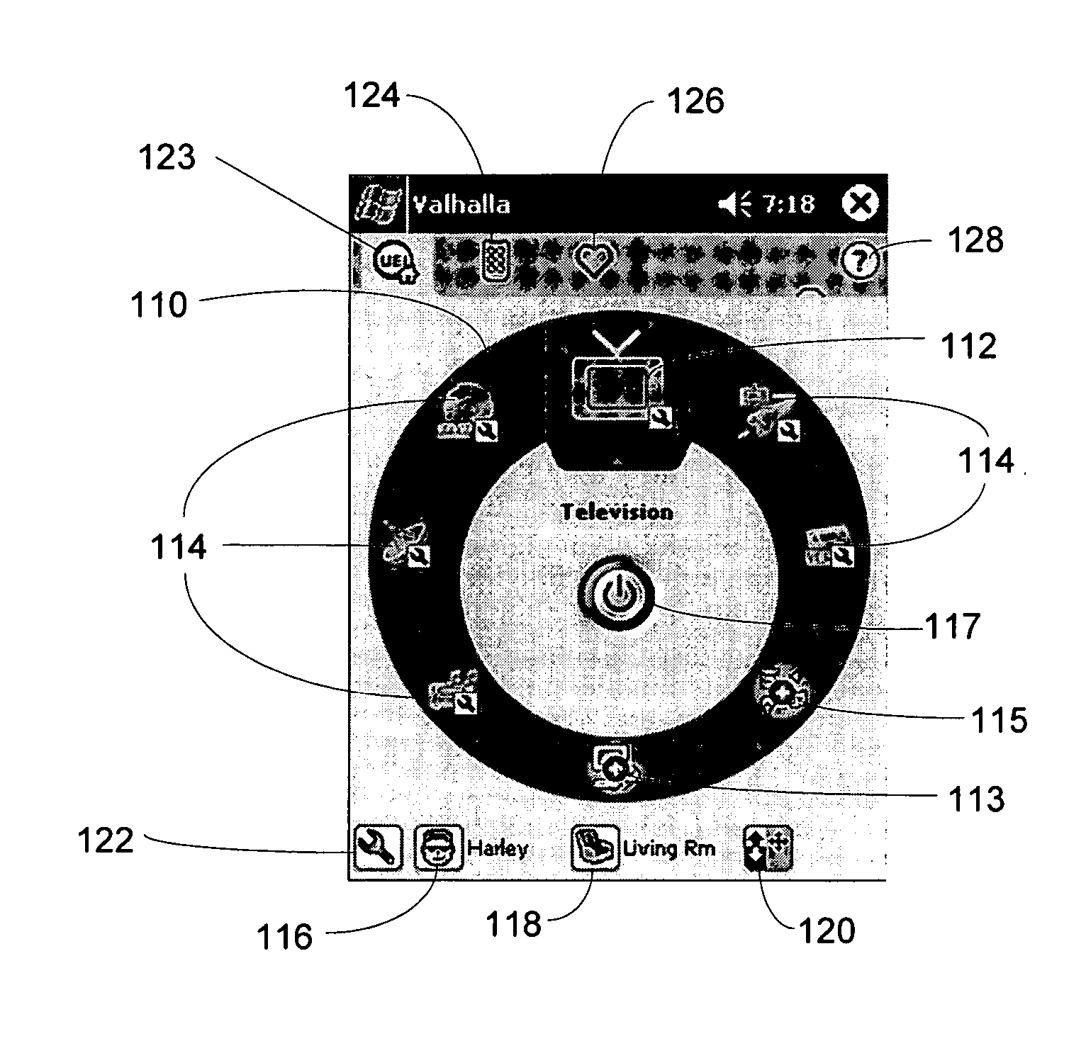 User interface for a remote control application
