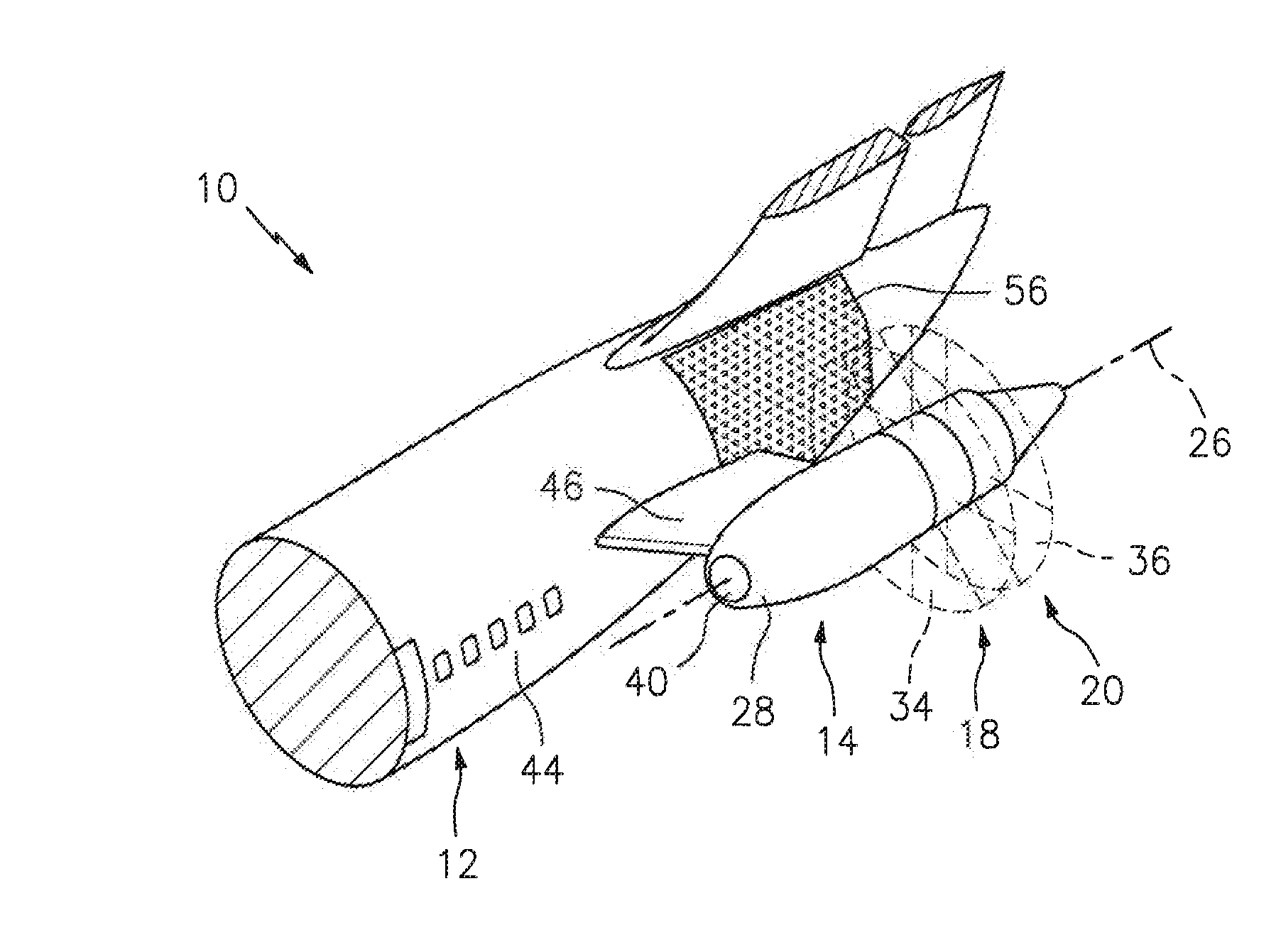 Noise attenuation for an open rotor aircraft propulsion system