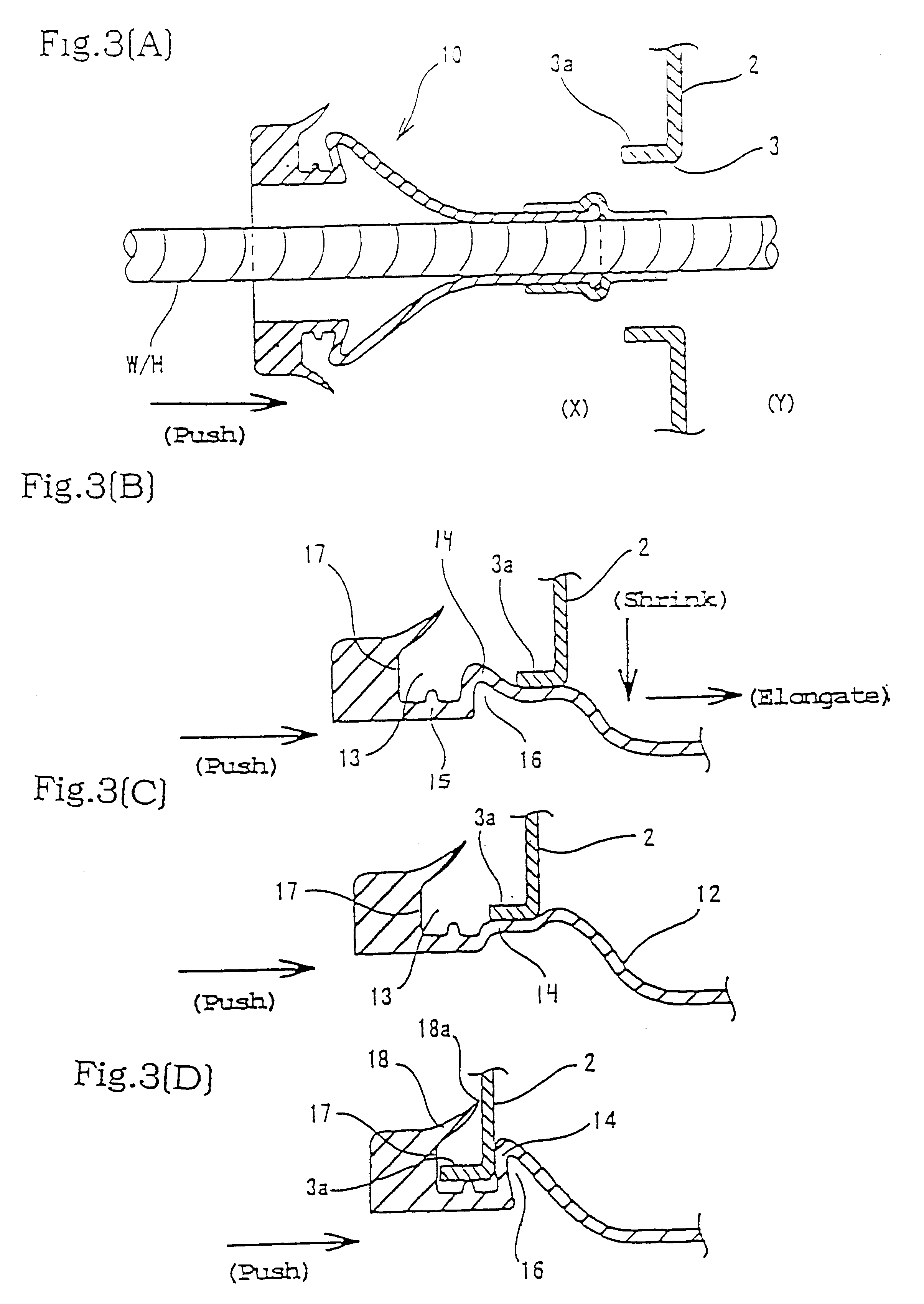 Grommet and method for fixing said grommet to a panel
