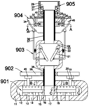 Spray head device of wax injection machine for precision casting