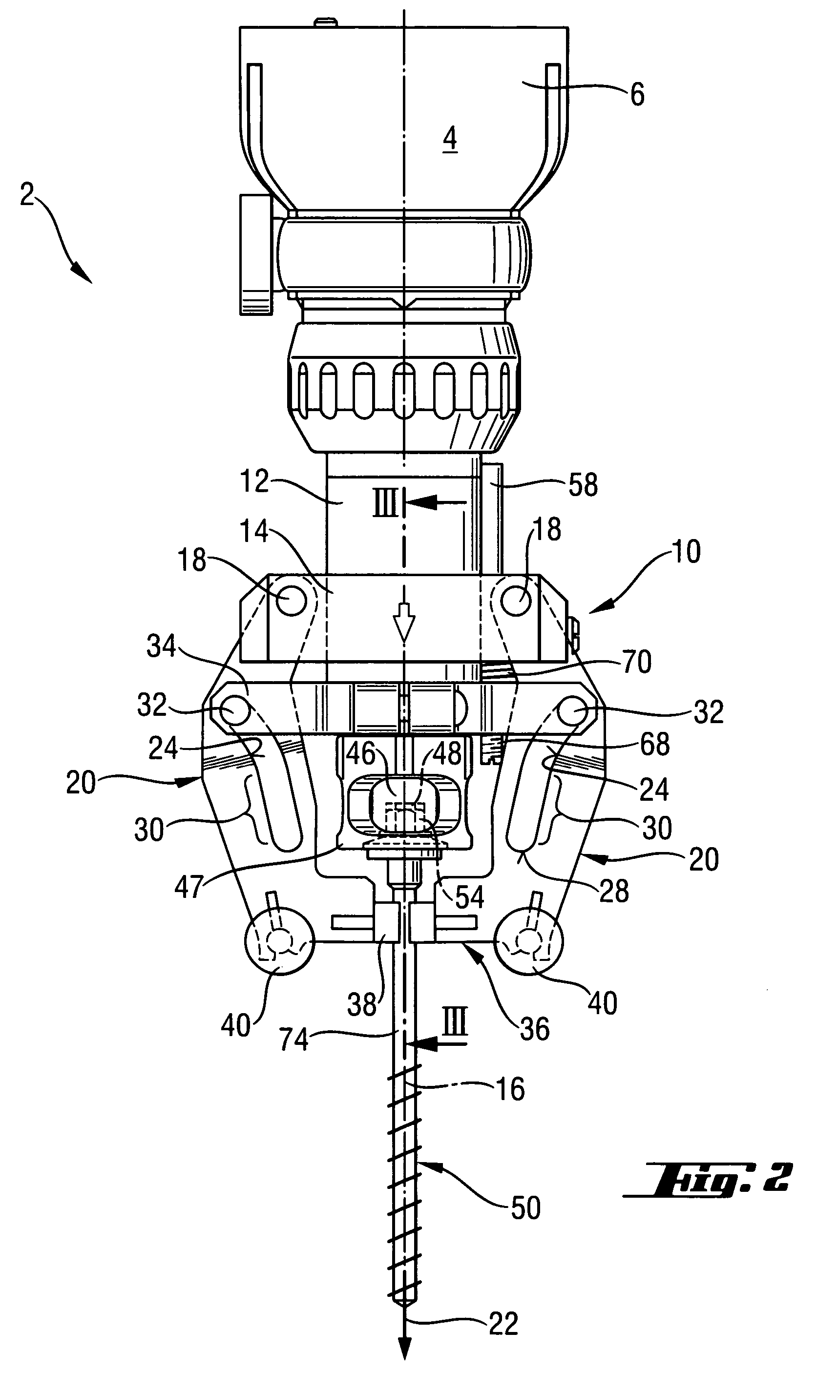 Holding device for a fastening element