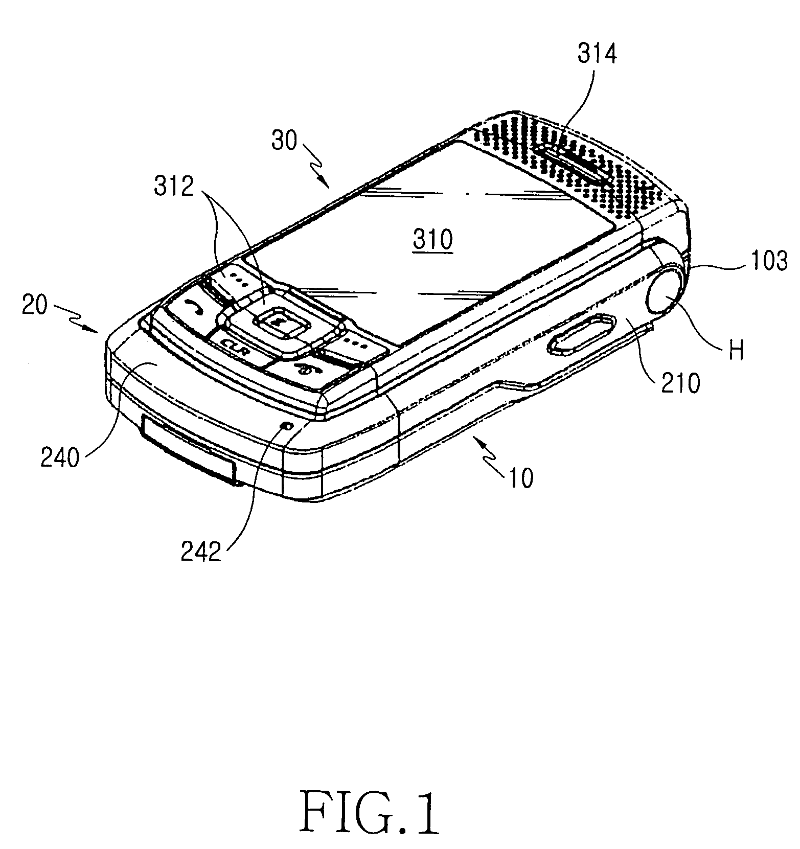 Portable communication terminal for games and user interfacing device thereof