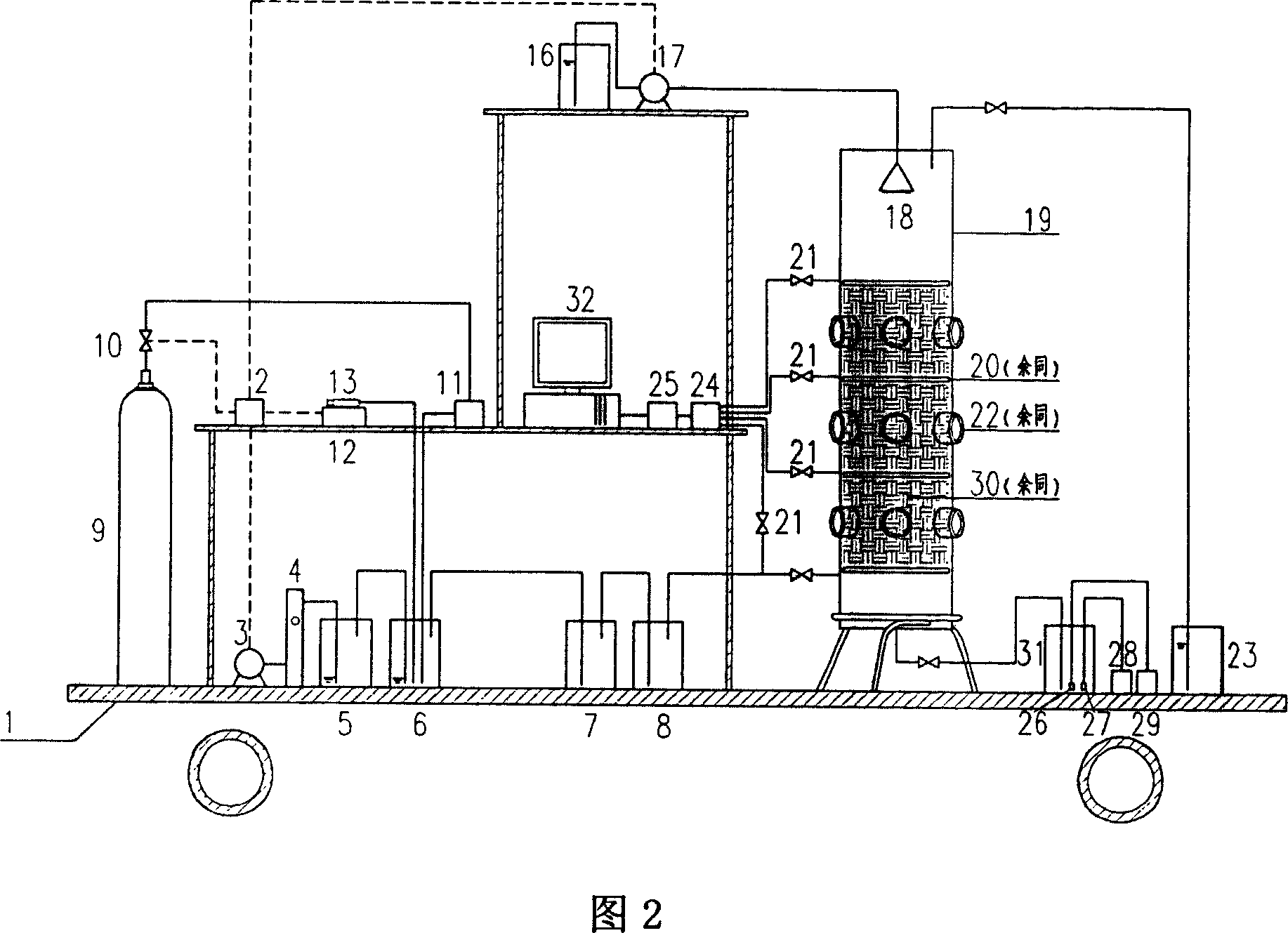 Mobile on-line monitoring bio-filtration deodorization device