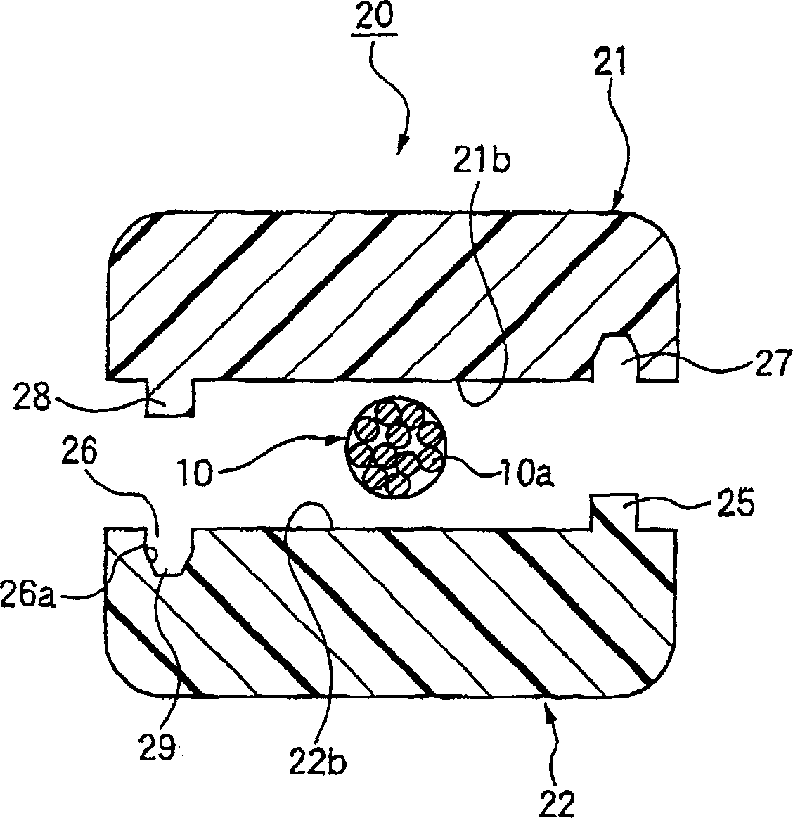 Water cutoff structure of covered wire