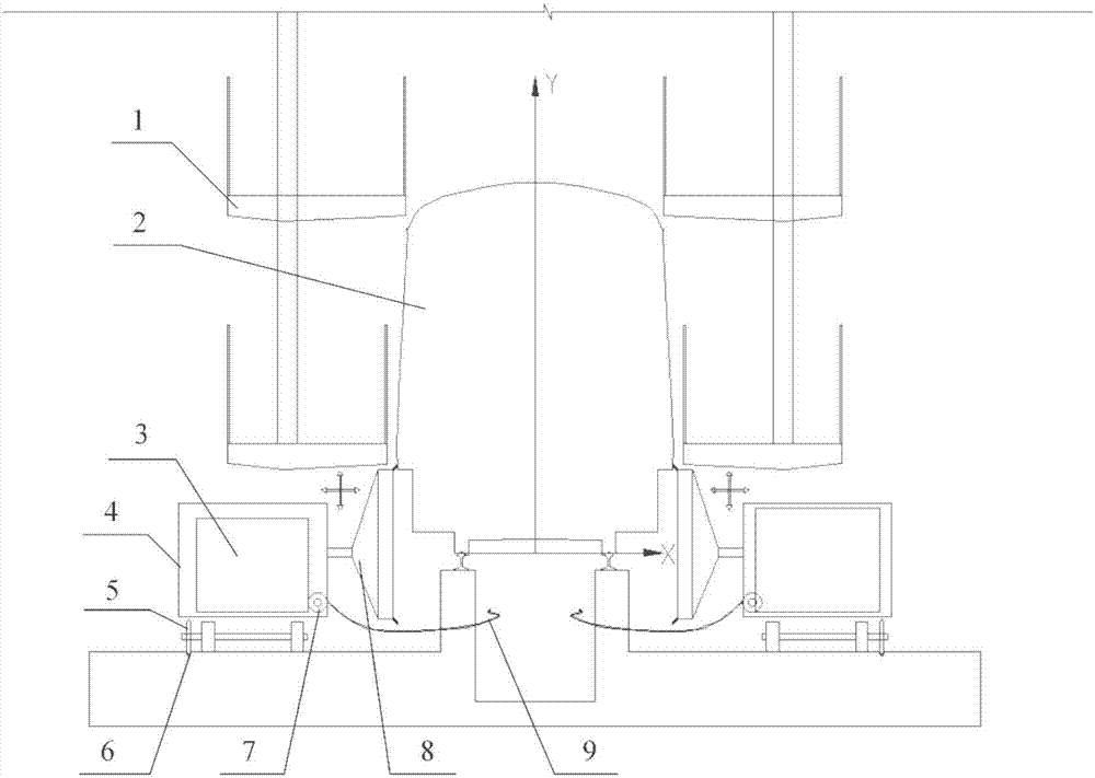 Track transportation vehicle bottom blowing and sweeping system and method