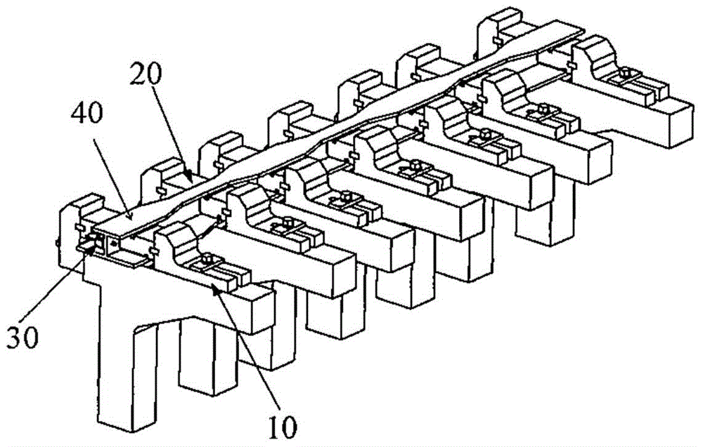 Flexible fixture device and method for processing long stringers of aircraft composite materials