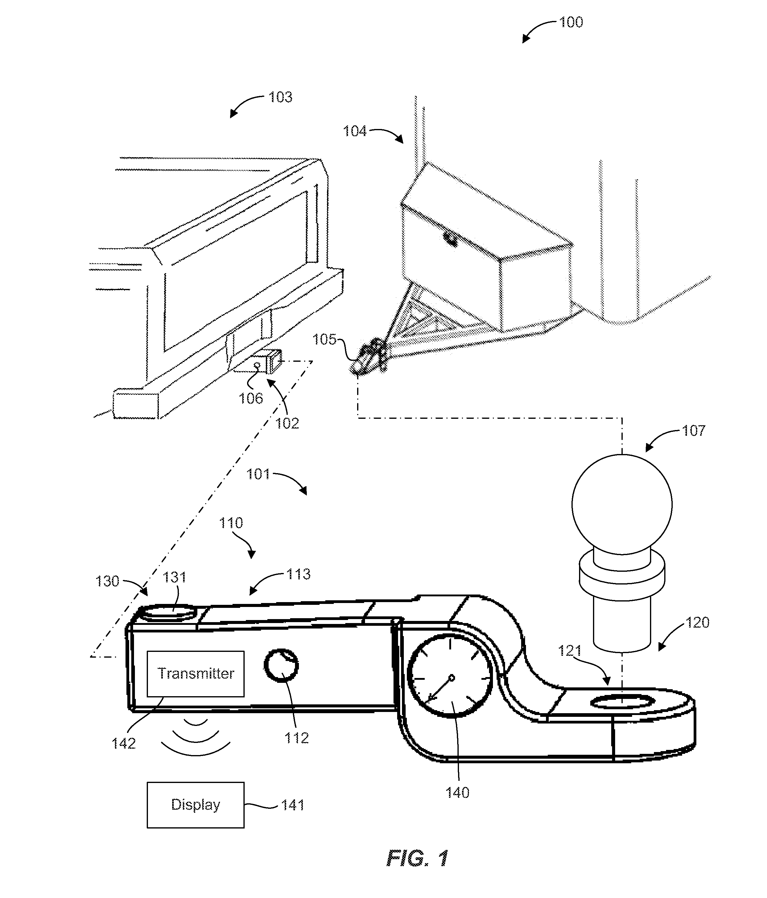 Ball mount for measuring tongue weight of a trailer