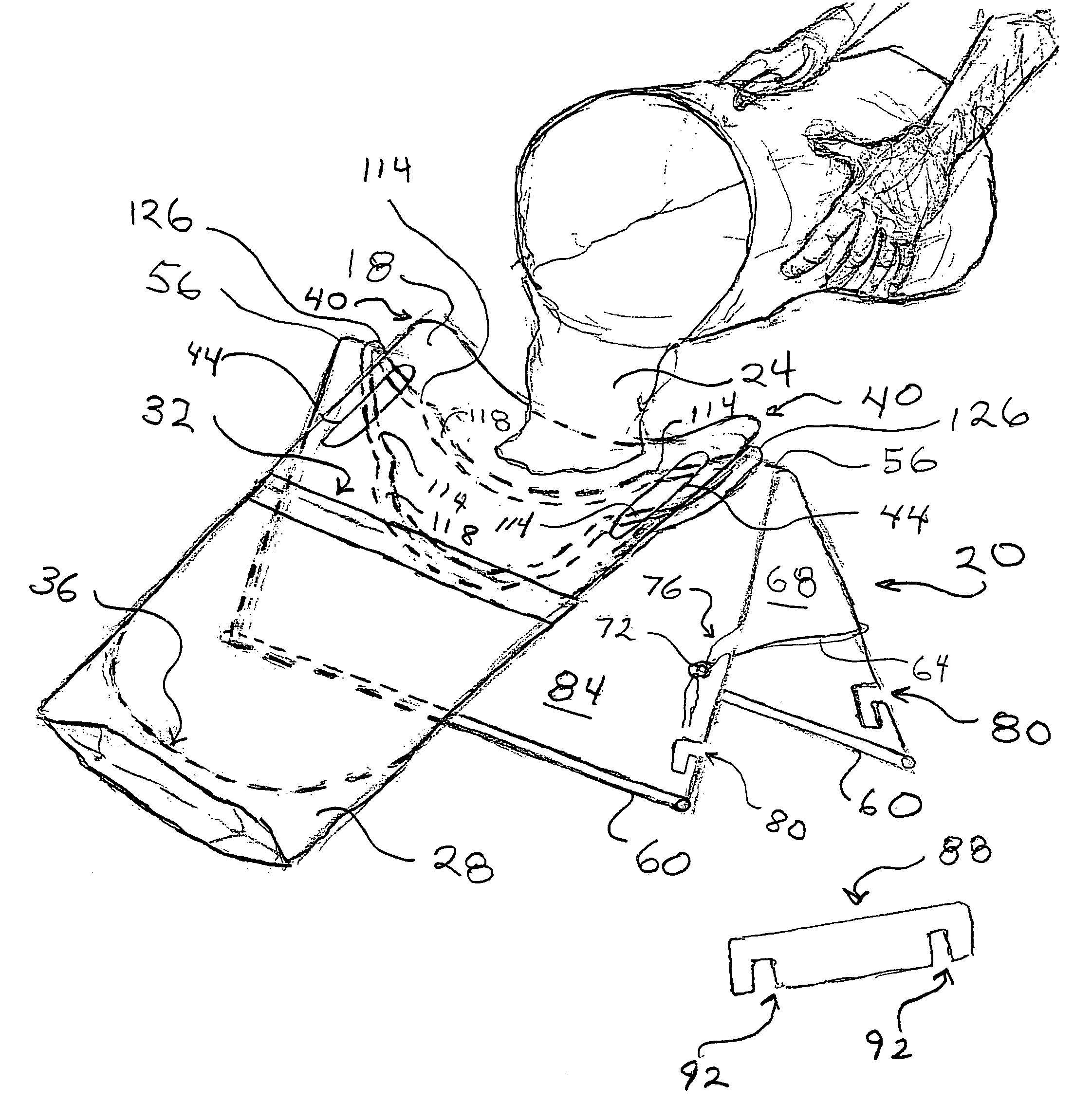 Method and device for inserting a food stuff into a pliable bag