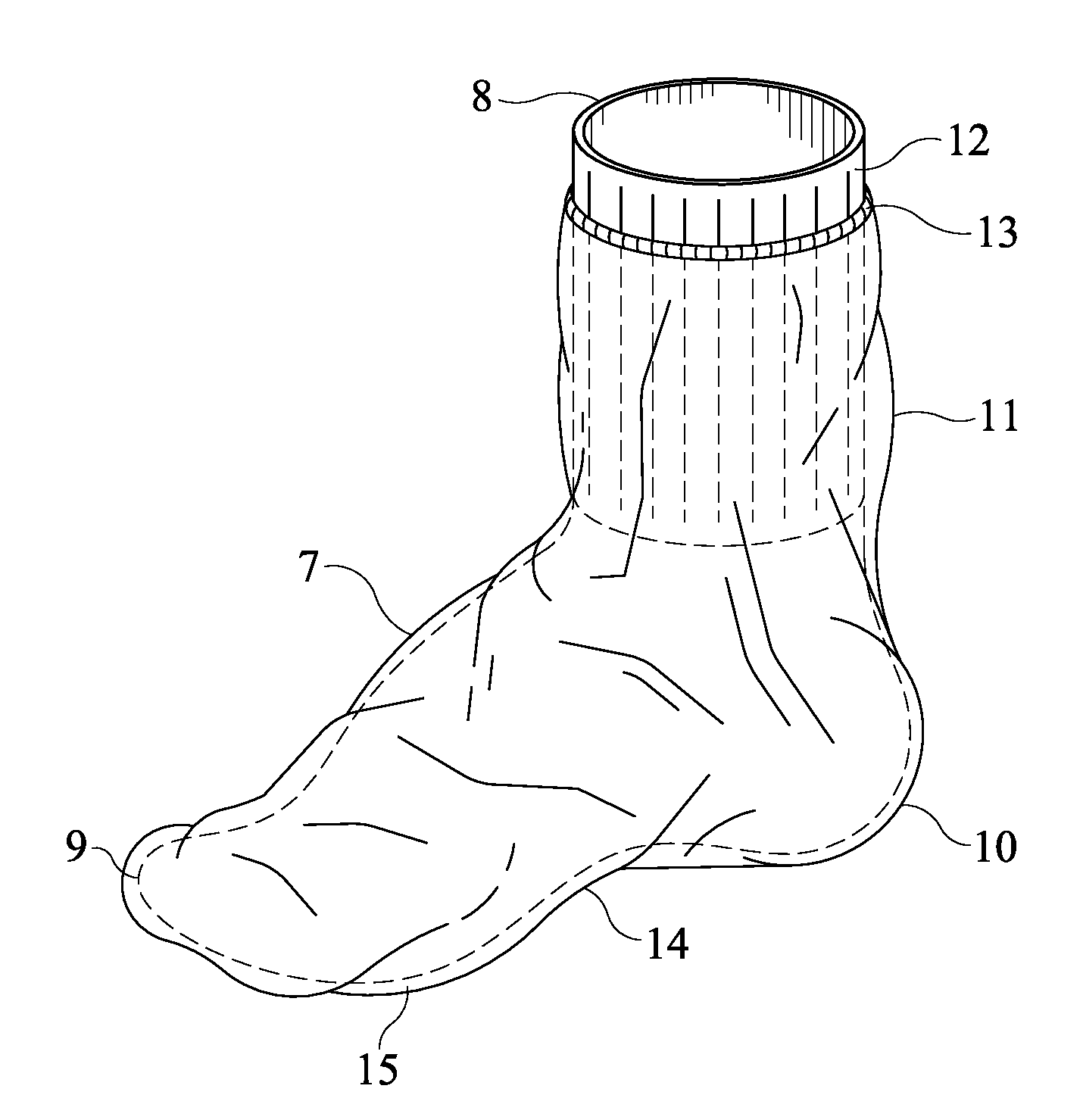 Waterproof polyethylene disposable foot and sock cover