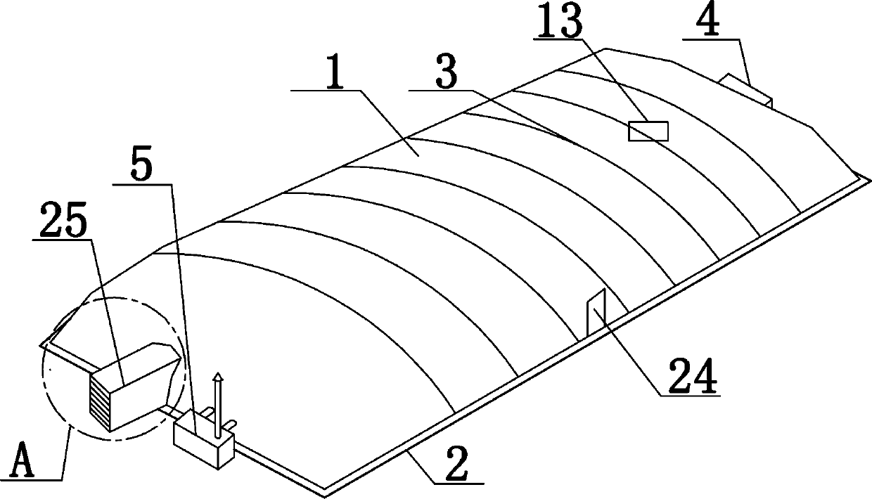 Inflatable greenhouse applicable to contaminated site