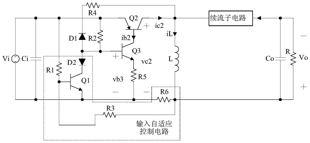 Input adaptive self-excited buck-boost converter