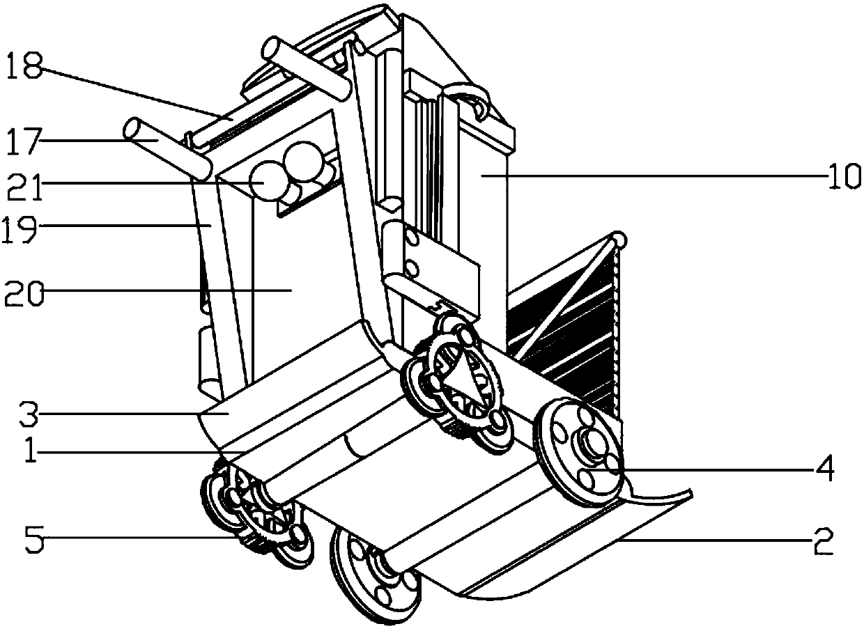 Hand-push type cleaning vehicle device for property cleaning