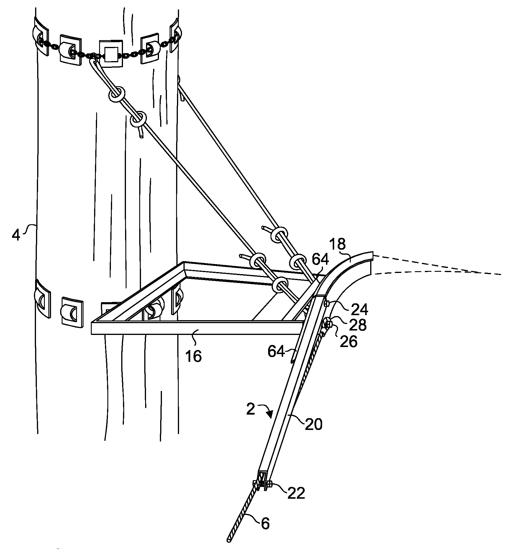 Ramp system for bridging flexible cable to rigid rail