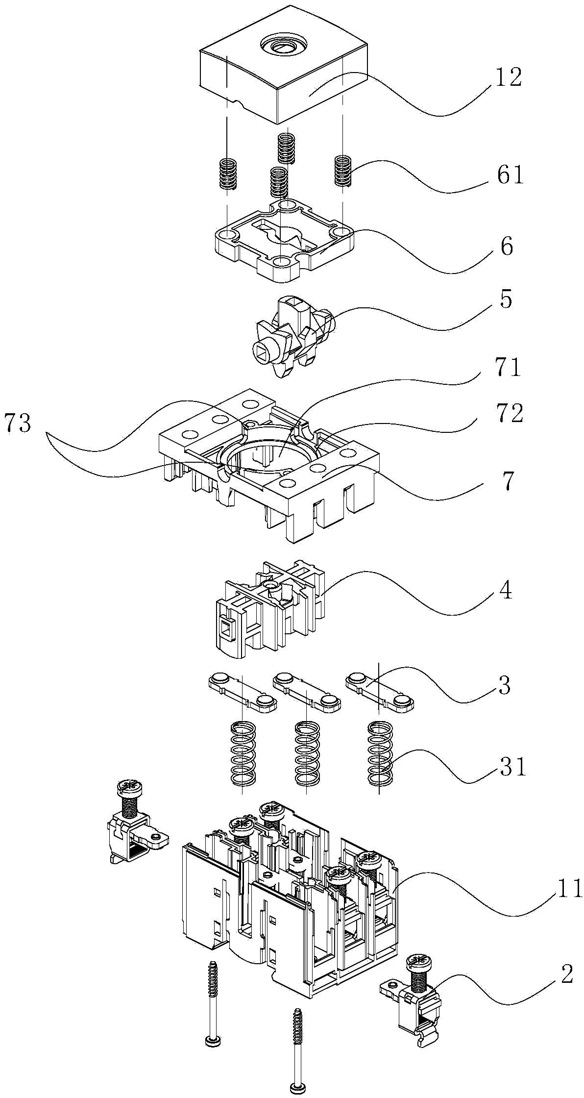 Electric switch with multidirectional operating mode