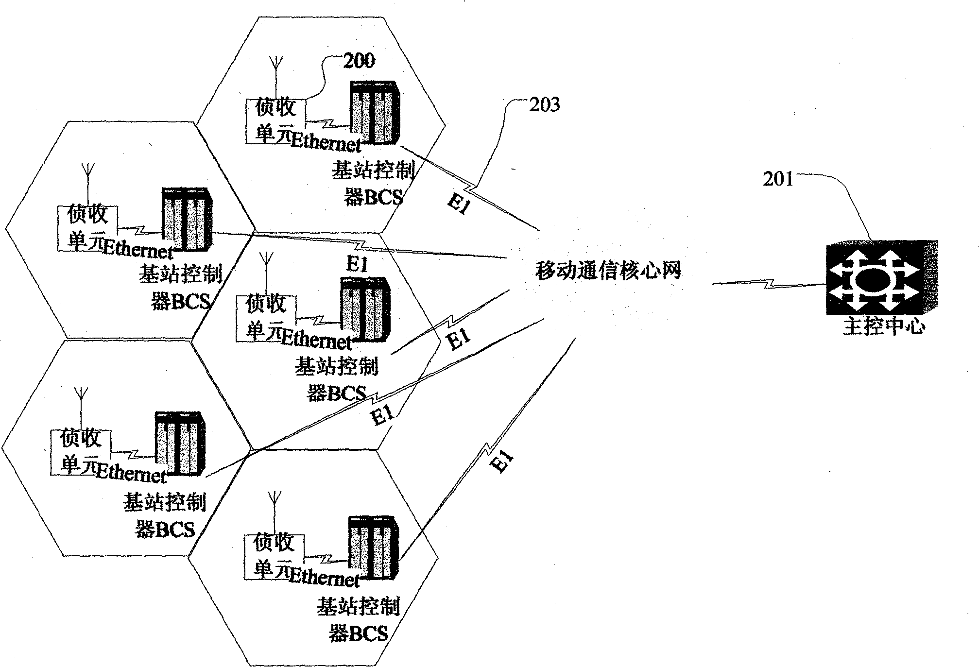 Distributed passive detection system based on cellular mobile communication base station and network thereof
