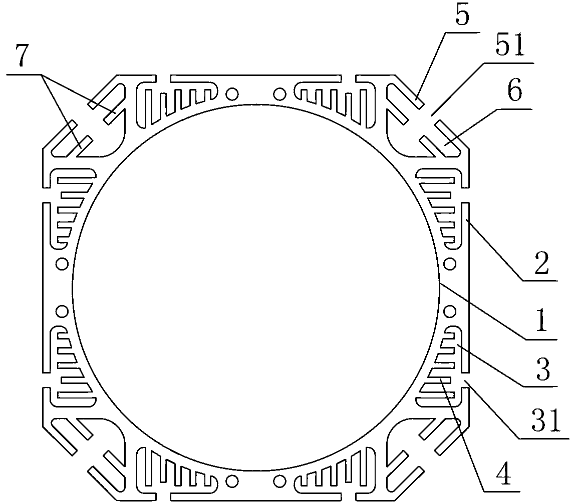 Motor shell of ventilated motor