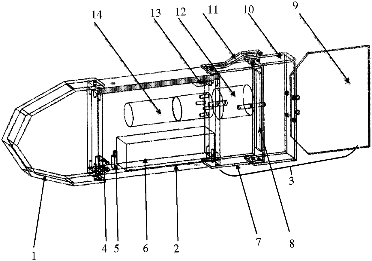 A two-joint robotic fish driven by a single motor