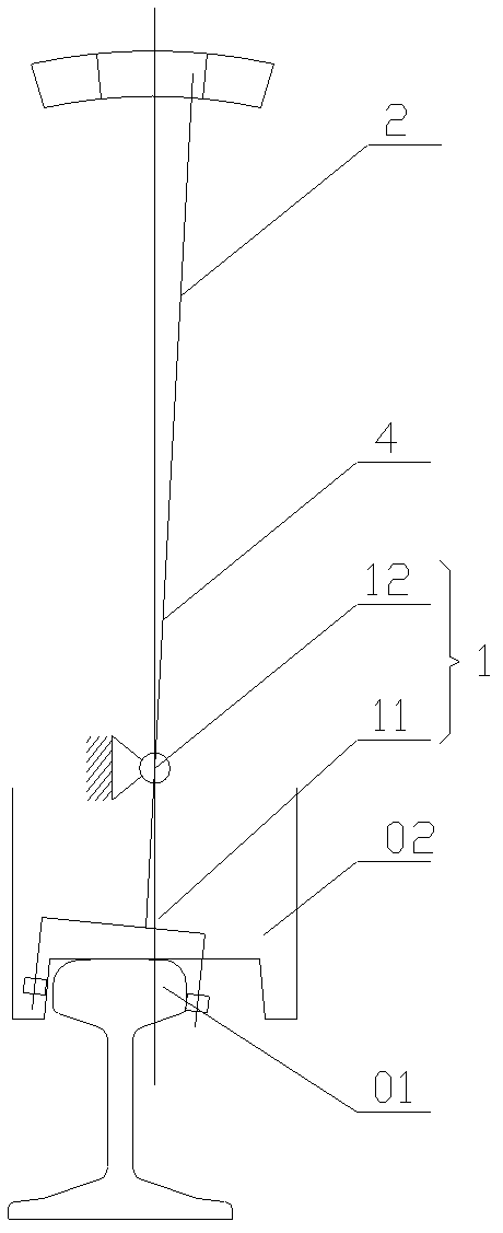 Running deviation correcting device and rail-type engineering machine applying same