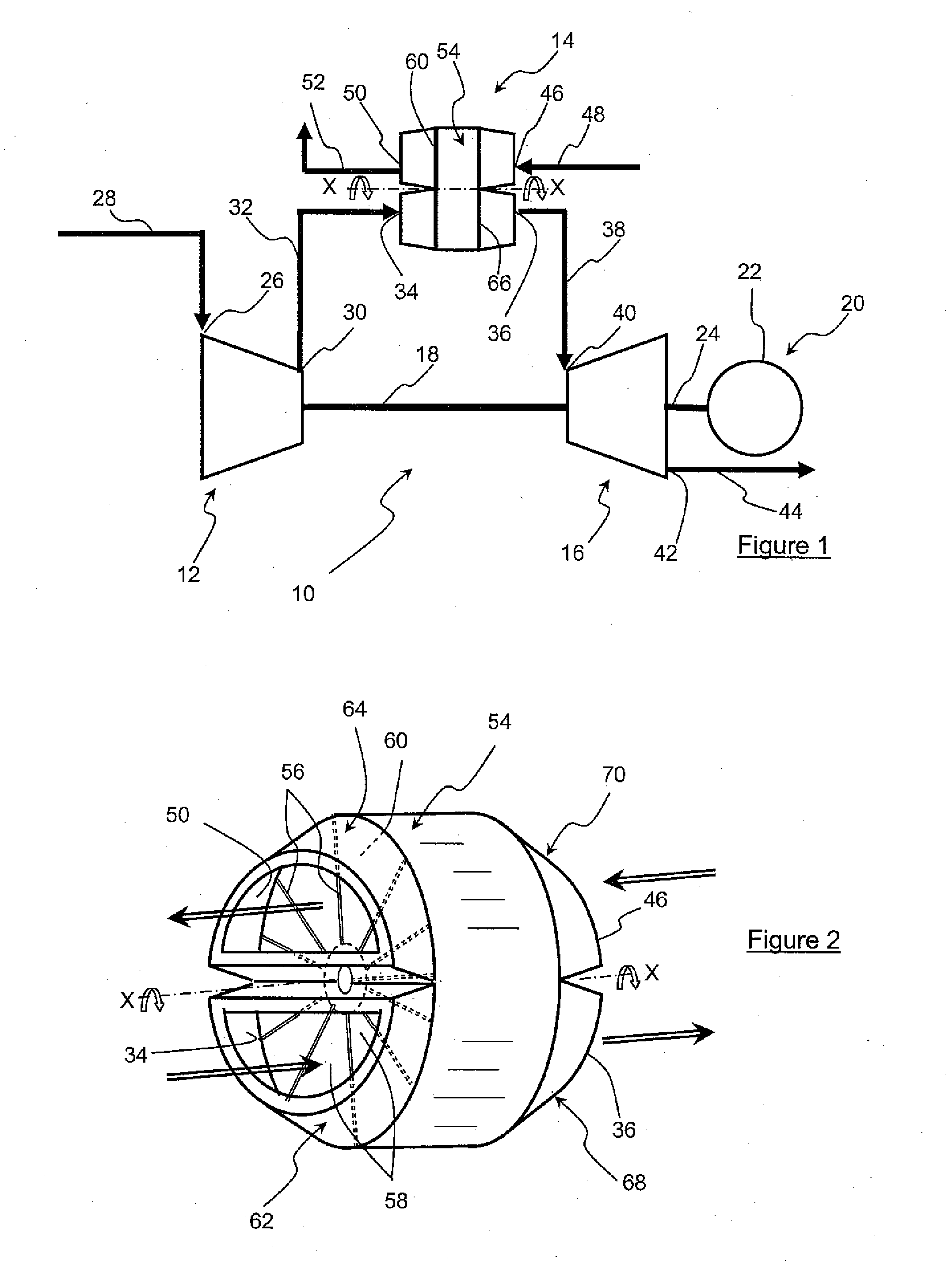 System for producing power, in particular electrical power, with a gas turbine and a rotary regenerative heat exchanger