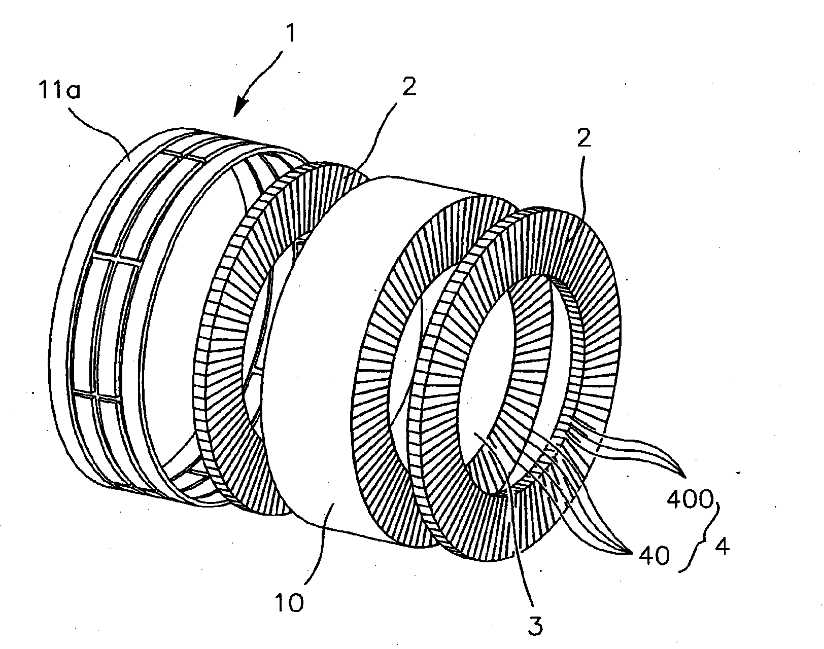 Tyre with shell and carrier structure