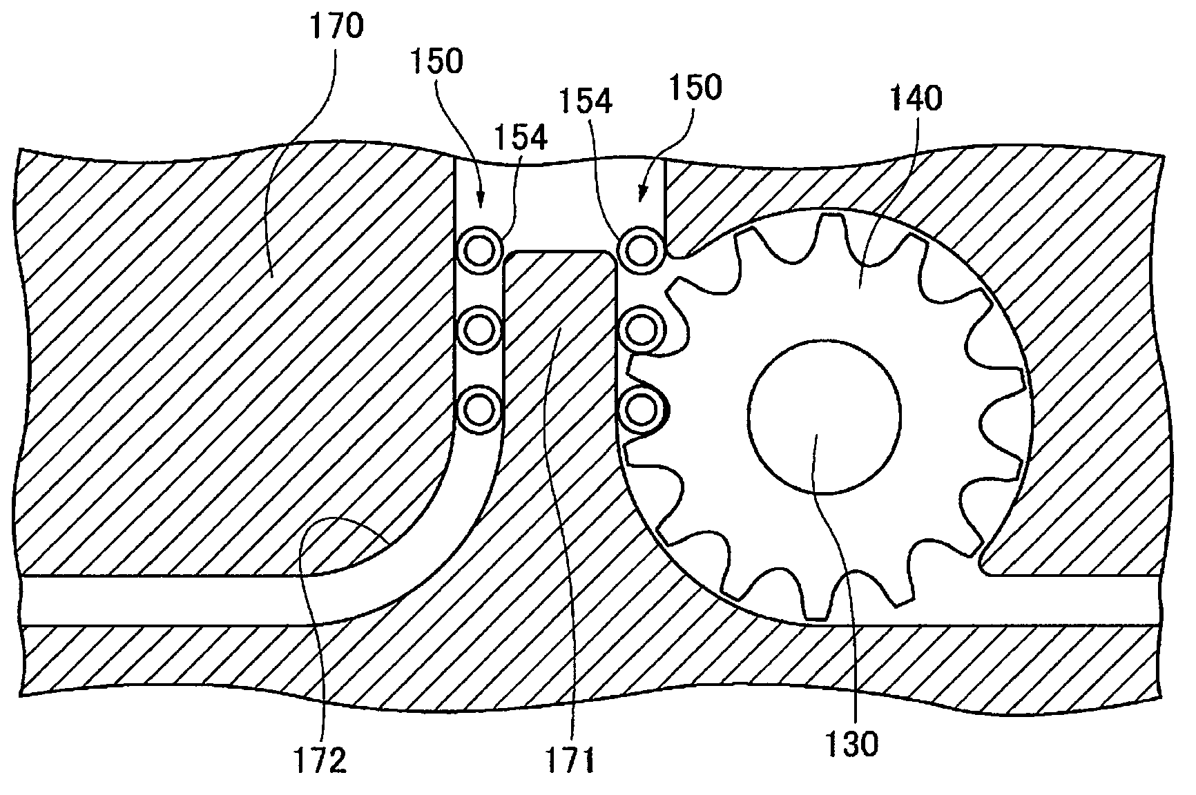 Meshing chain stopper