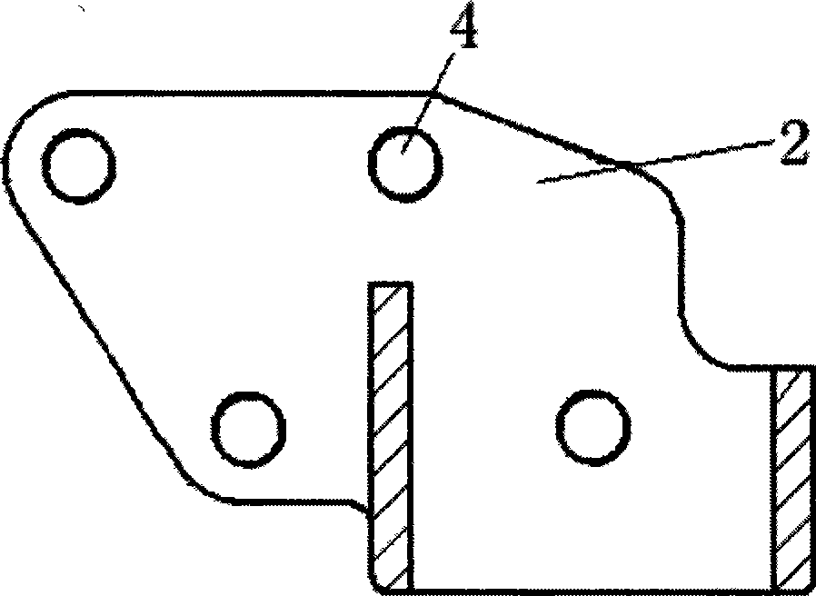 Support frame for connection of diesel engine and vehicle large frame and technique for processing the same