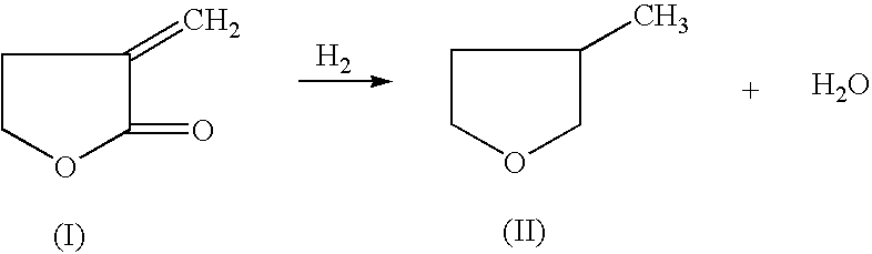 Manufacture of 3-methyl-tetrahydrofuran from alpha-methylene-gamma-butyrolactone in a single step process