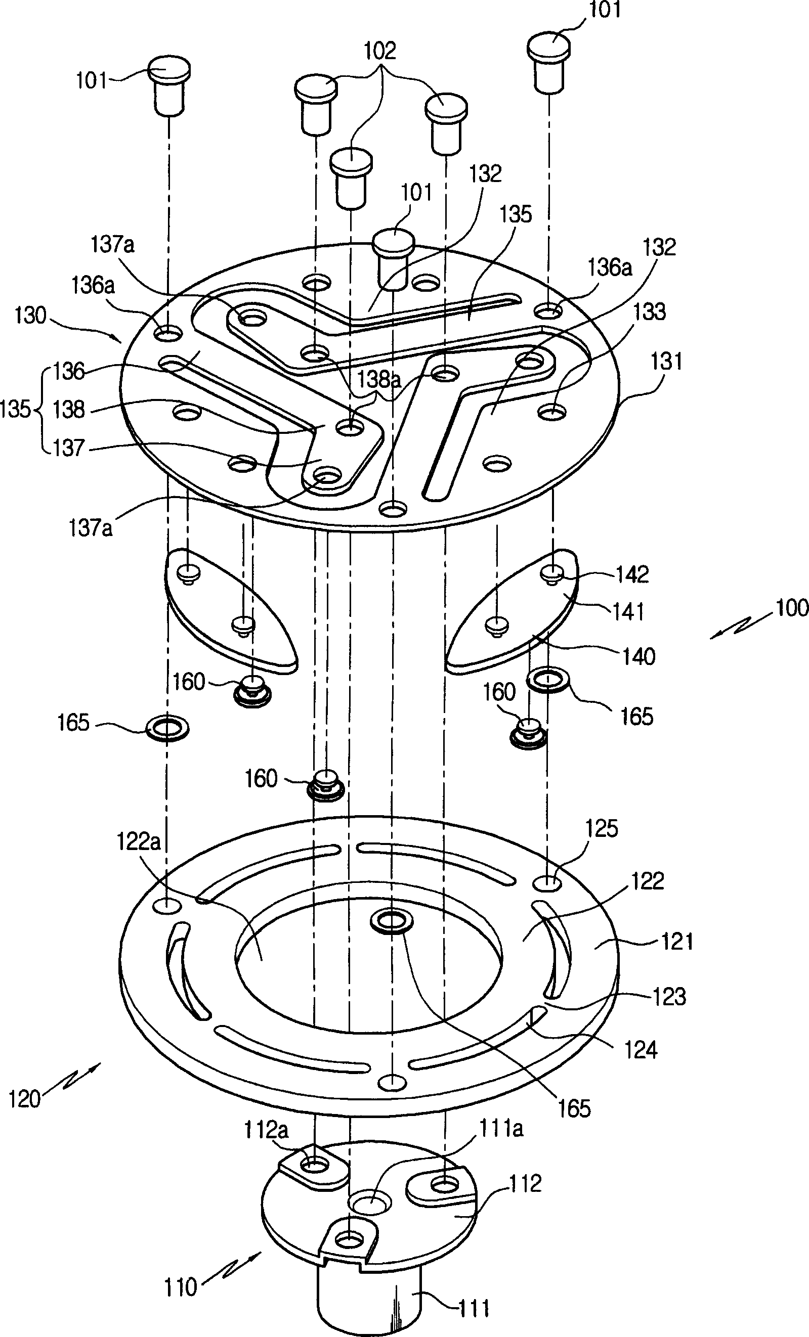 Disc and hub assembly for electromagnetic clutch in a compressor