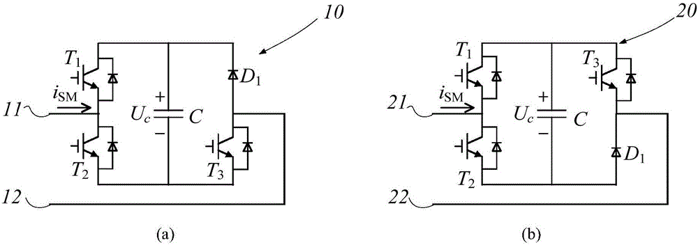 Dual unipolar voltage module chain and hybrid multilevel converter