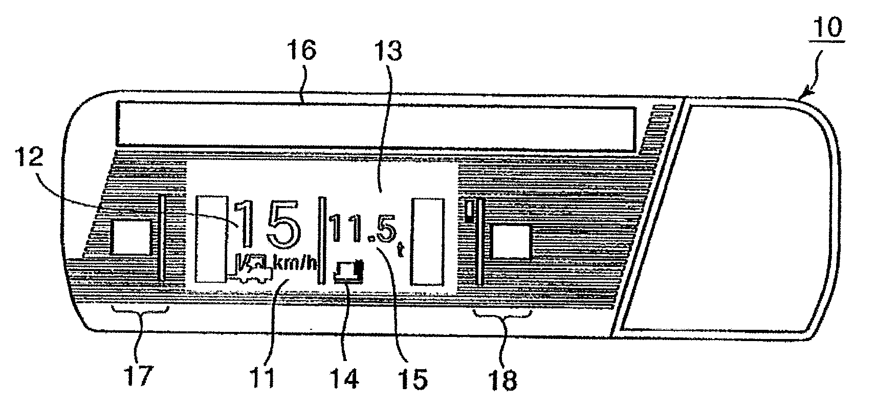 Display device for cargo-handling vehicles