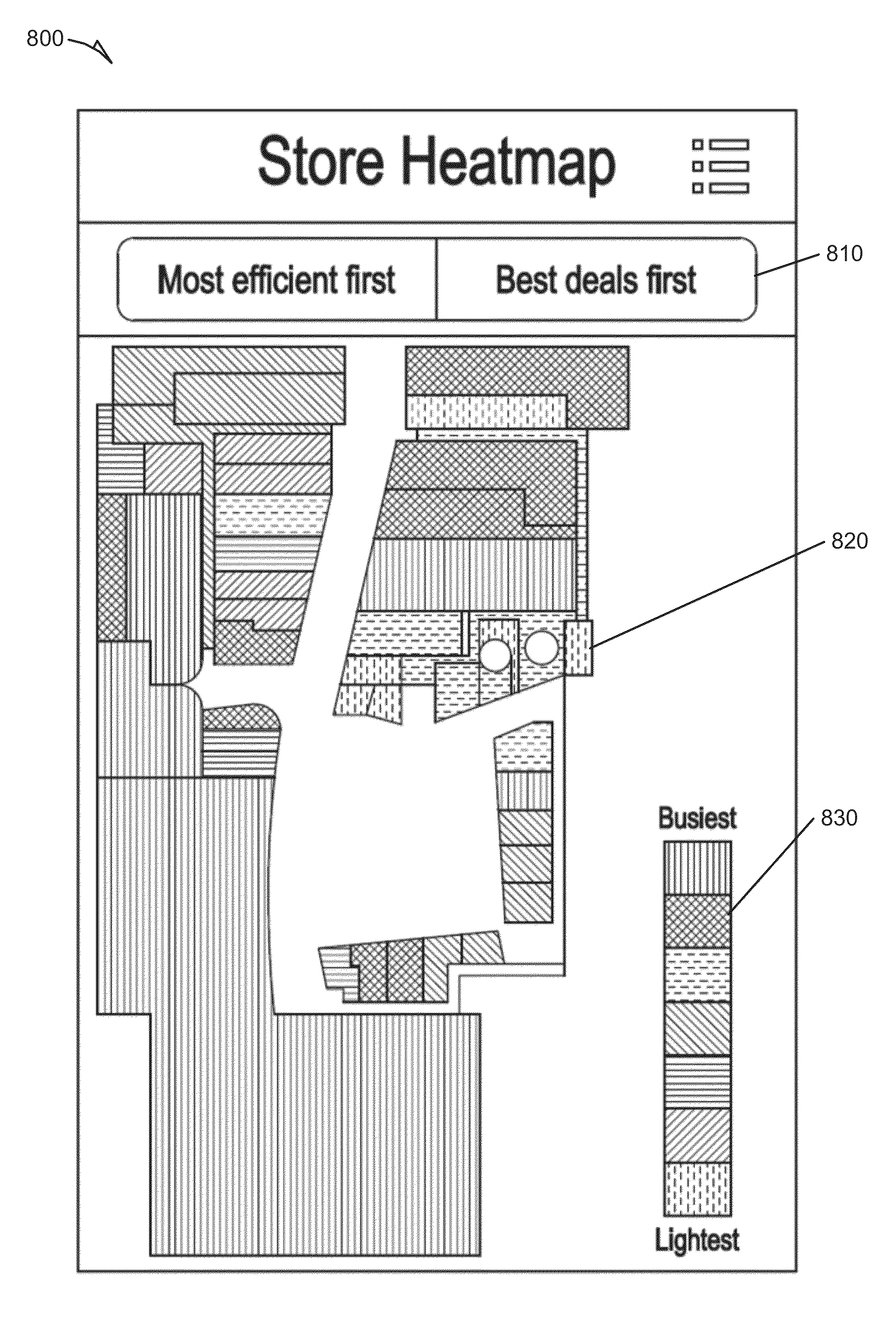 Method, system, and medium for generating a mobile interface indicating traffic level for local merchants