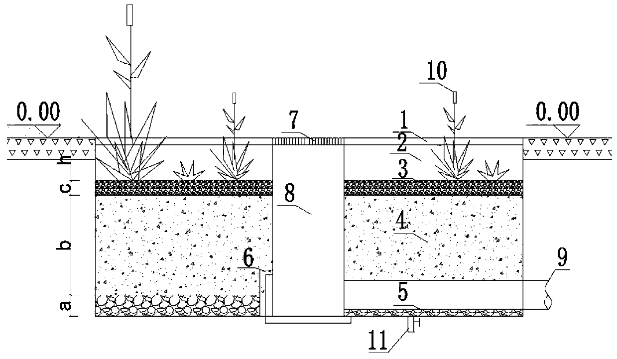 Bioretention pond with simultaneous nitrogen and phosphorus removal function