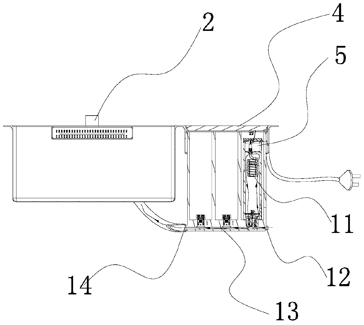 Integrated water tank with humanized device