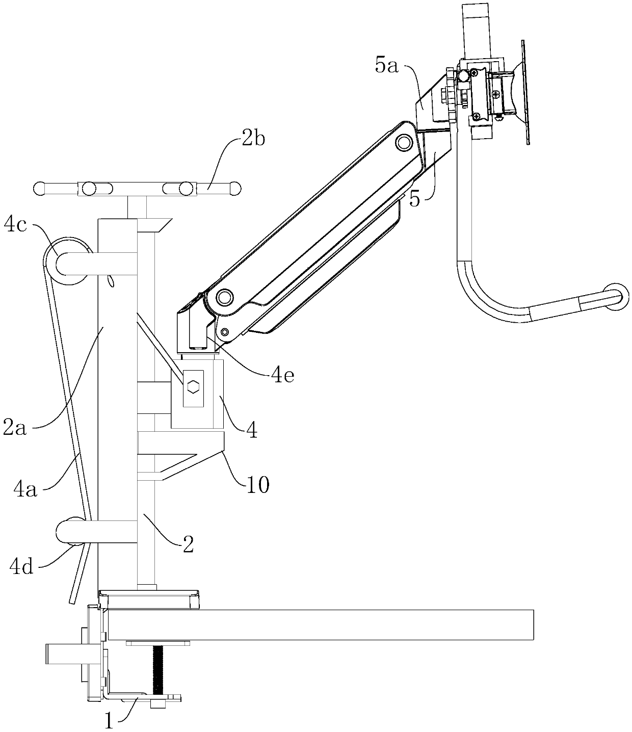 Double-screen clamping type display bracket