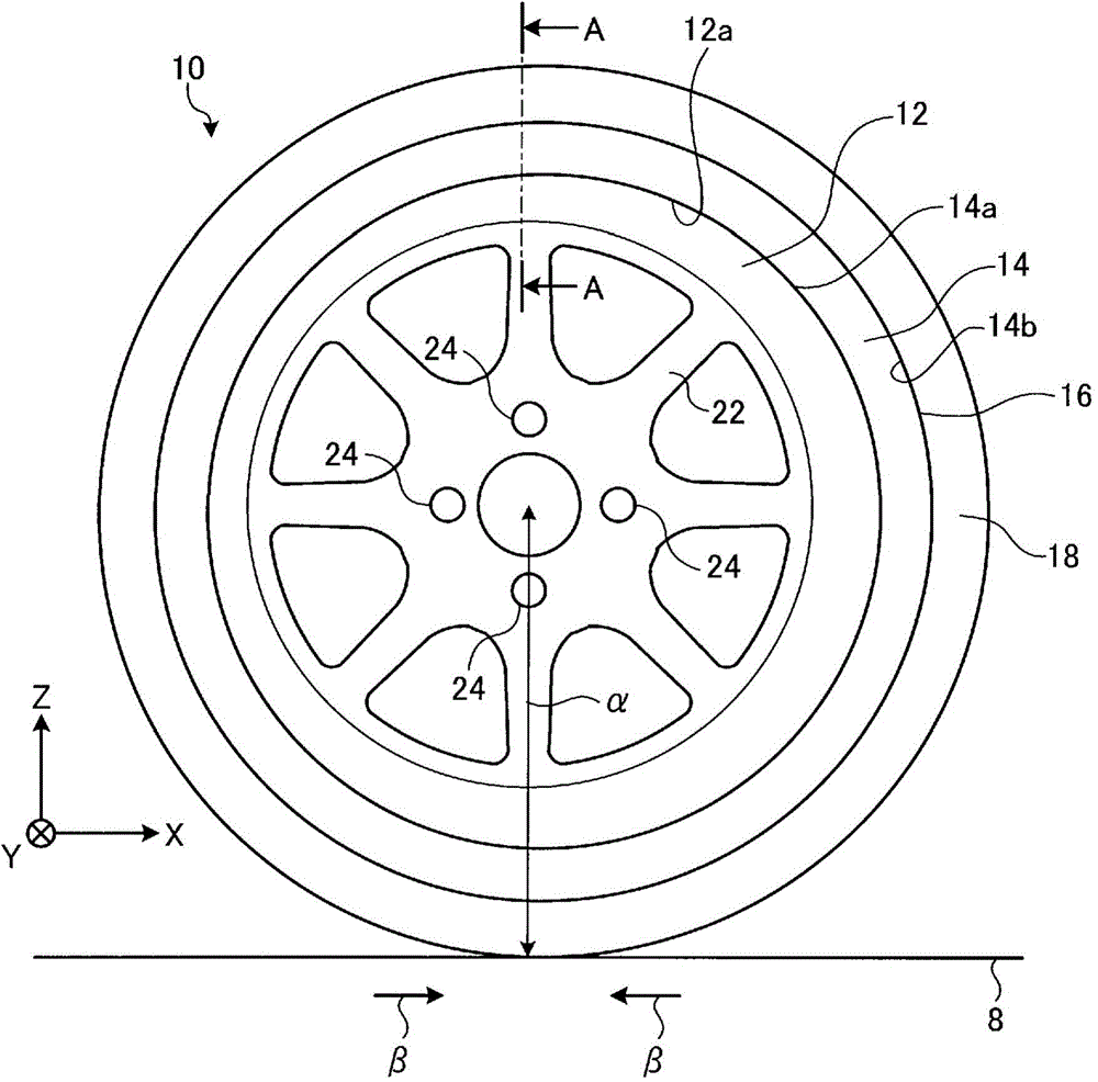 Tire/wheel assembly and tread ring