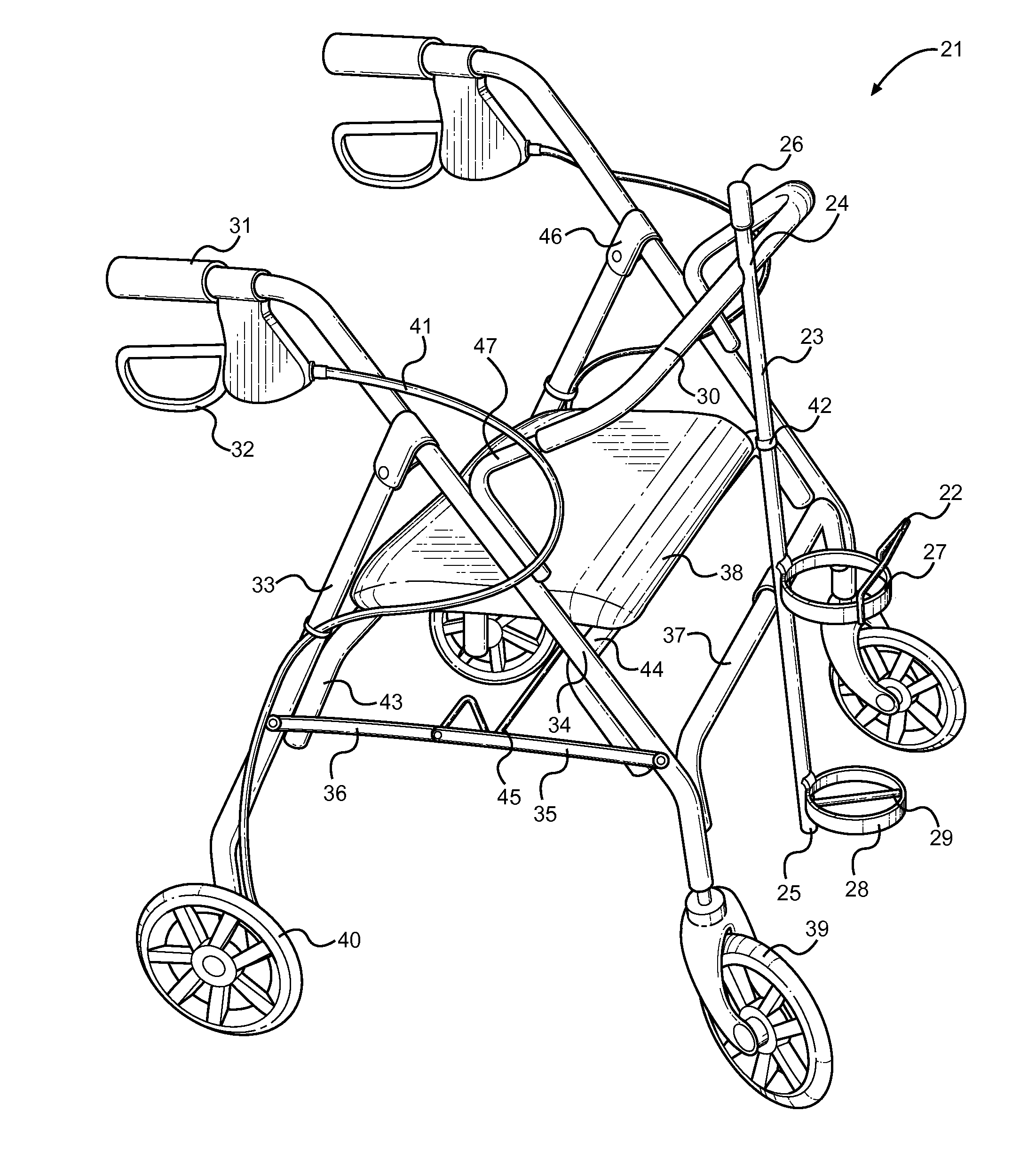 Walker Device with Air Tank Holder