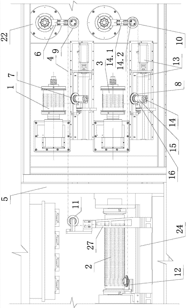 Wire winding mechanism of diamond wire cutting machine and constant tension control method based on wire winding mechanism
