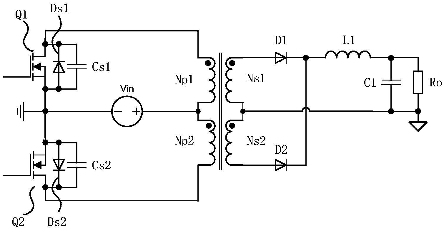 Control method of excited push-pull converter with zero-voltage switching and excited push-pull converter