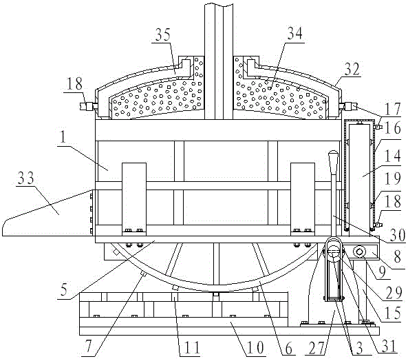 Metal arc smelting furnace with cooling device