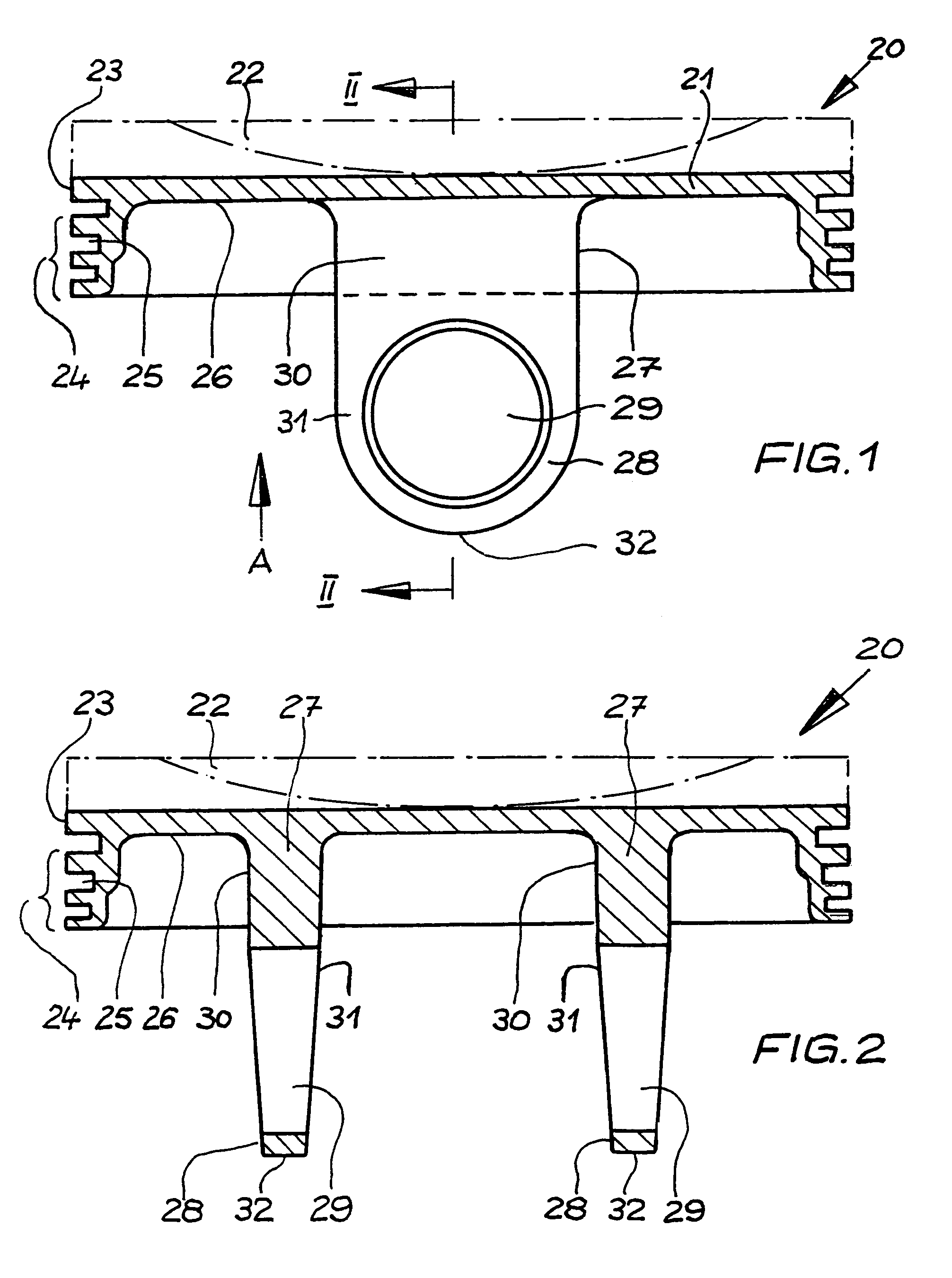 Two-part piston for an internal combustion engine