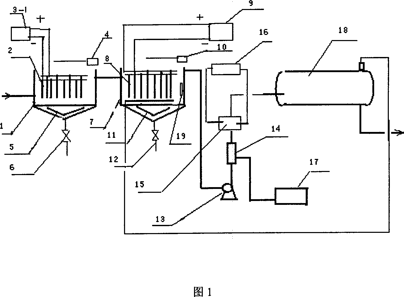 Apparatus for treating sewage containing oil, and processing technique