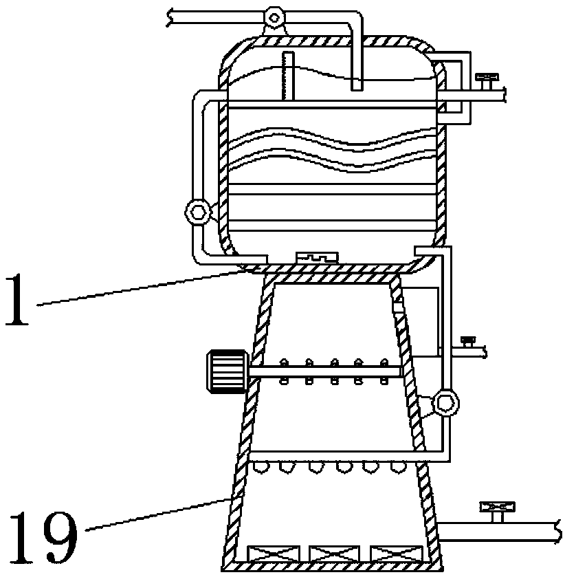 Acidic gas recovering and purifying treatment device for chemical product research and development