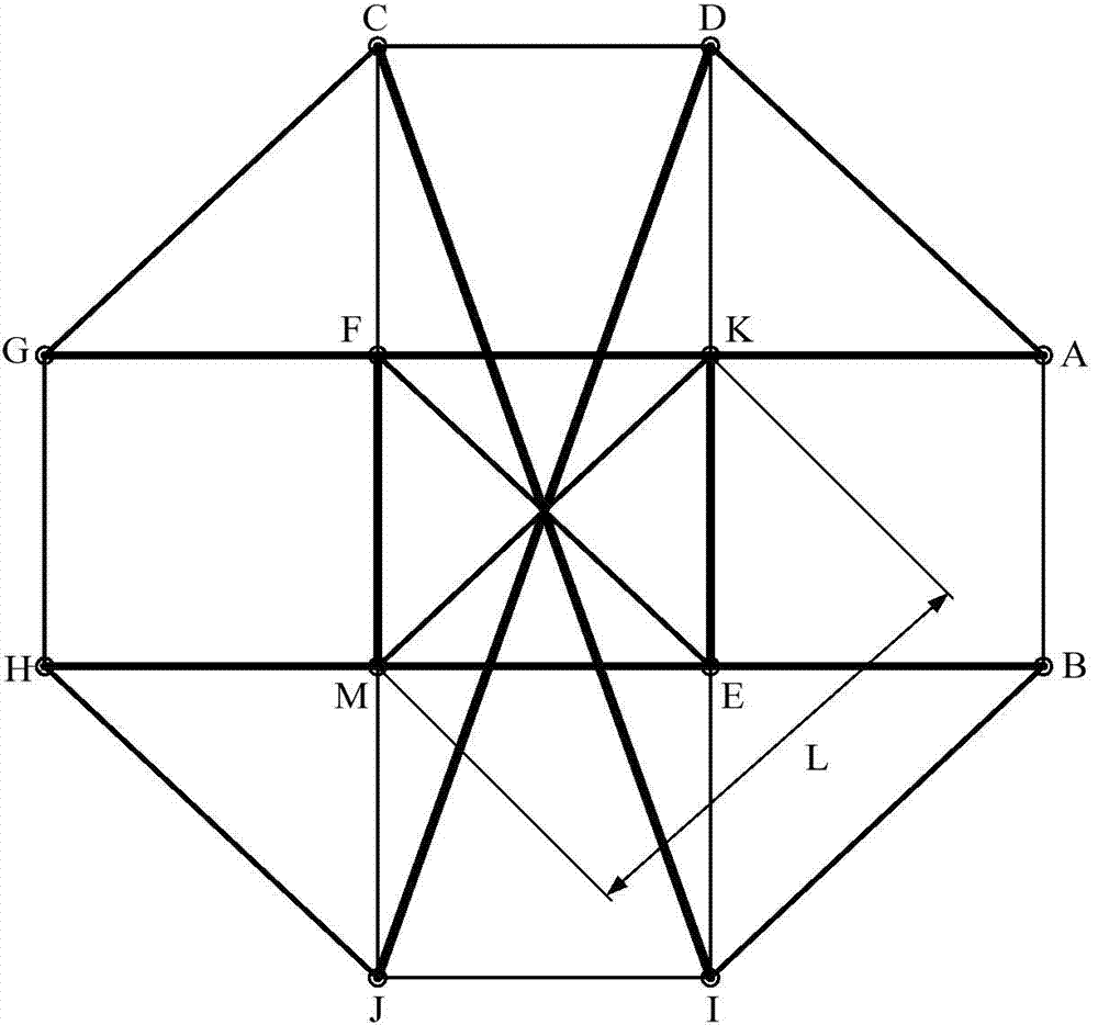 Tensegrity structure similar to truncated tetrahedron