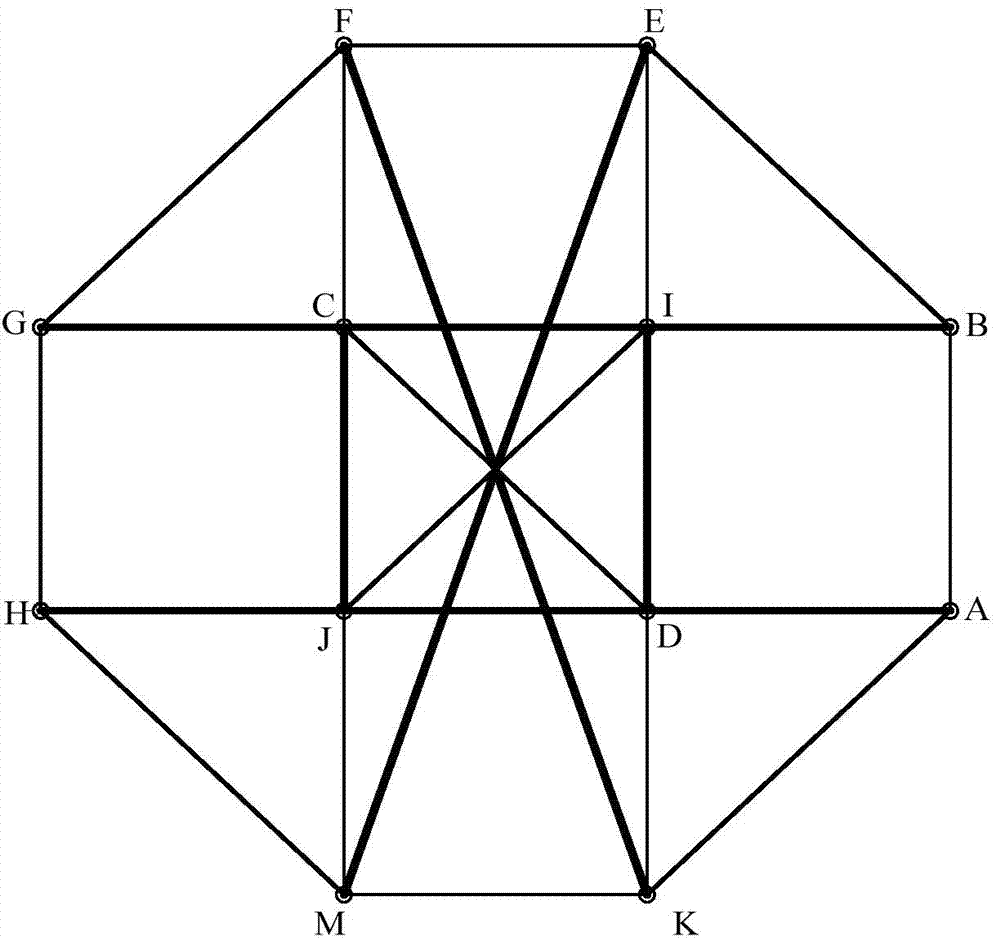 Tensegrity structure similar to truncated tetrahedron