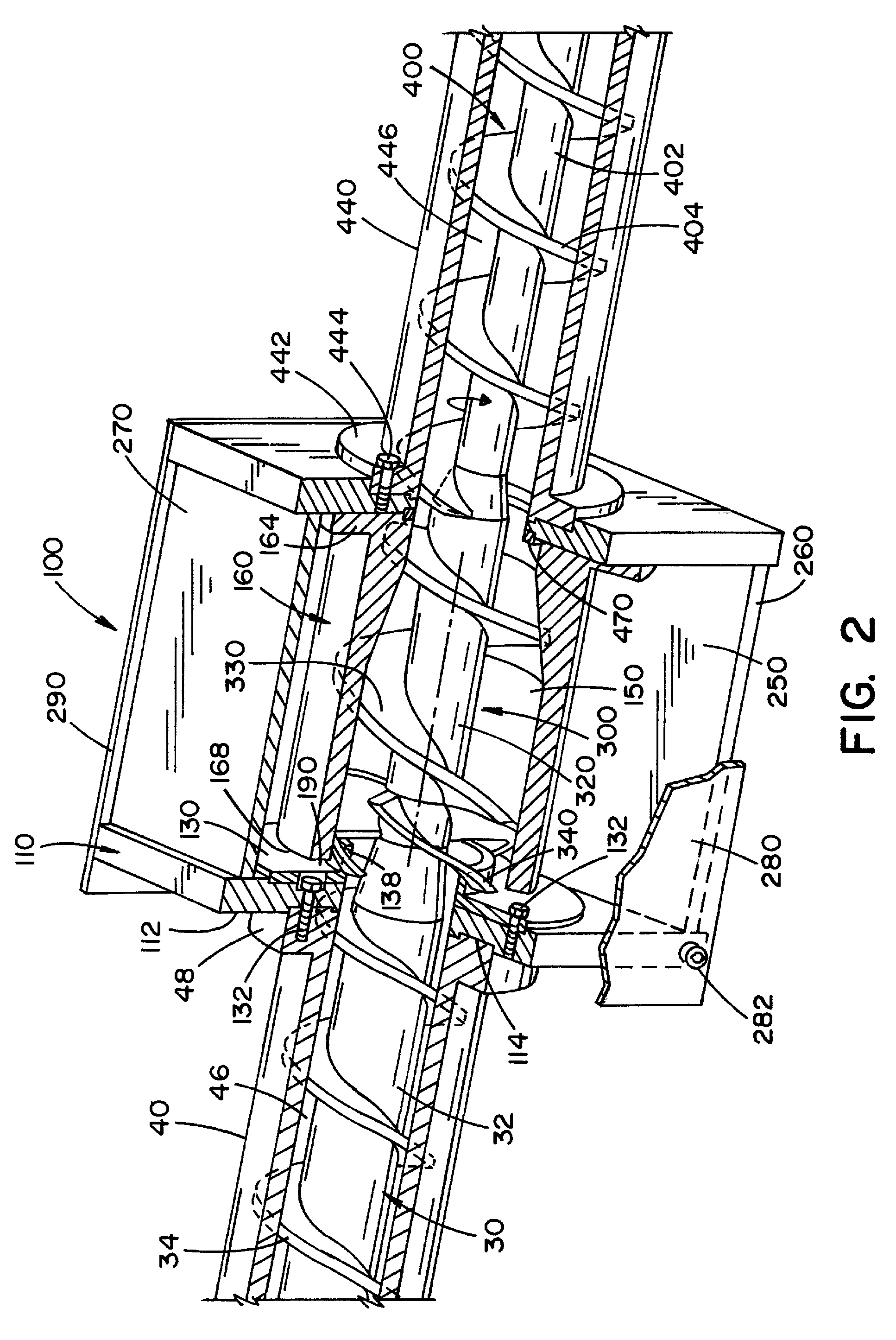 Apparatus for de-airing material in an extruder that includes a vent block