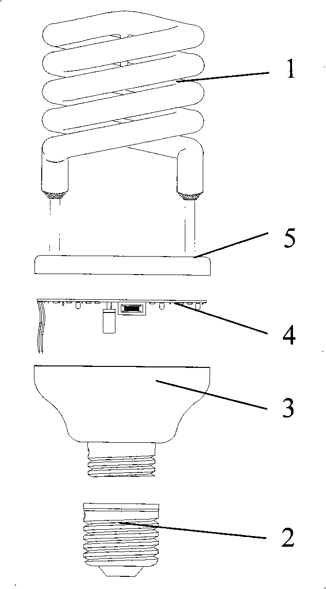 Helical energy-saving lamp and production method