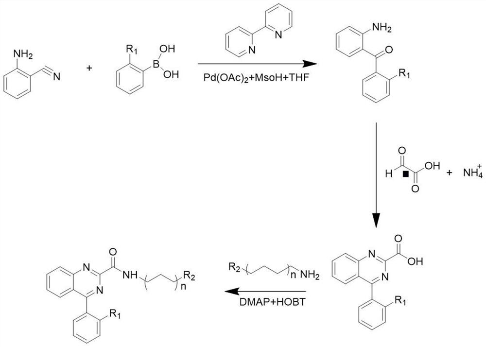 A kind of quinazoline fluorescent probe and its preparation method and application