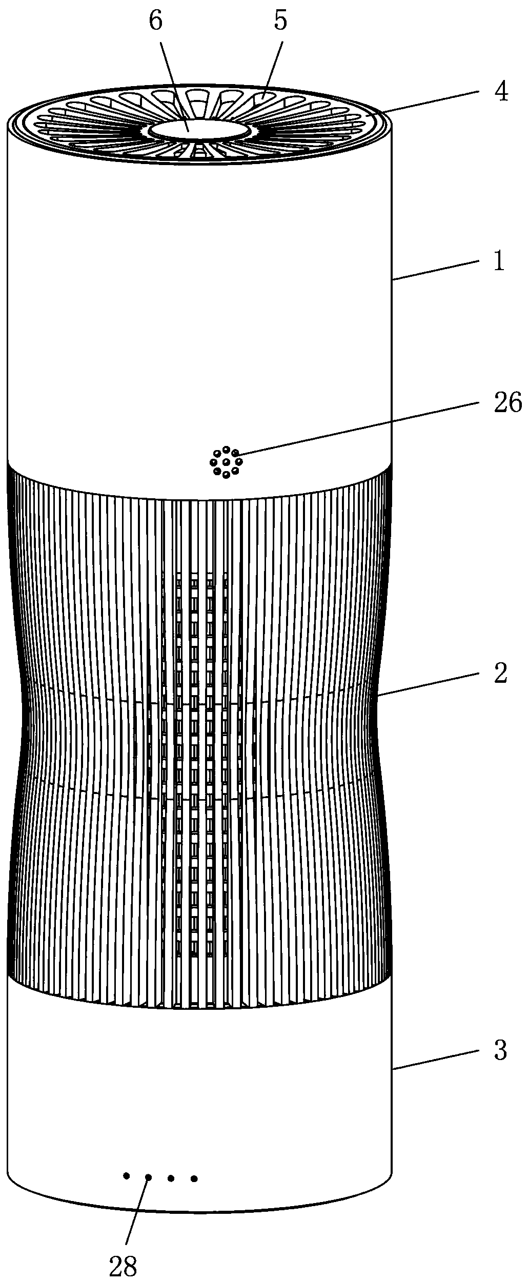 A high-efficiency and silent vehicle-mounted air purifier