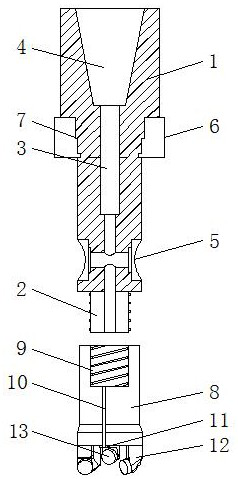 Compact bearing high-pressure jet grouting drill bit